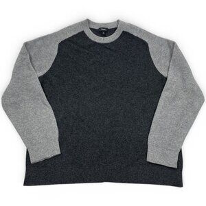 Theory Sweater Wool Cashmere Two Tone Grey Long Sleeve Men's XXL 2XL